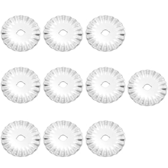 Sorven Blade 10pcs Replacement Blades for 45mm Cutter Pinking , Stainless Steel, Line Fabric Paper Leather Tool with Unique Design, High Efficiency with Multiple Layers Cutting for Sewing,