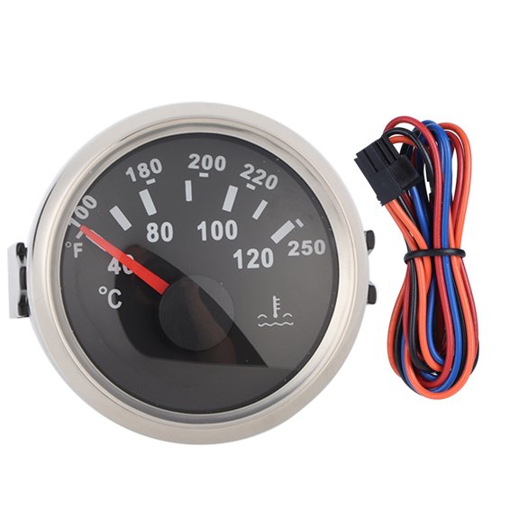 Sorven Boat Accessory Marine Engine Water Temperature Gauge 40-120 degrees Celsius Temp Meter for Boat RV Waterproof Stainless Steel Low Power Consumption