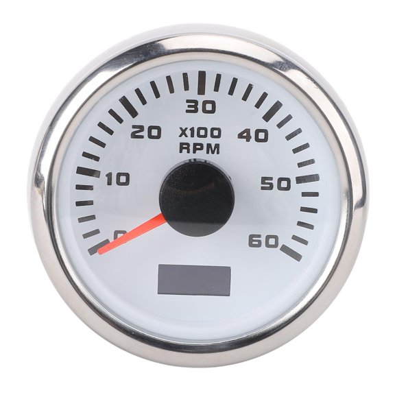 Sorven Boat Pointer Tachometer 52mm 6000RPM Tachometer Gauge, 7 Color Backlight RPM Meter with Hour Meter, for Truck Tractor Car RV Boat Pointer Tachometer Meter Car Rpm Gauge