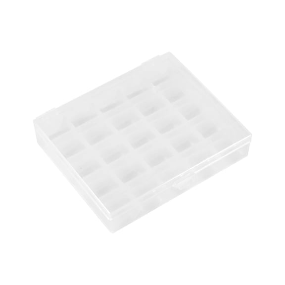 Sorven Bobbin Box PLASTIC EMPTY BOBBINS CASE SEWING MACHINE BOBBIN ORGANIZER STORAGE CLEAR BOX FOR 25 SPOOLS