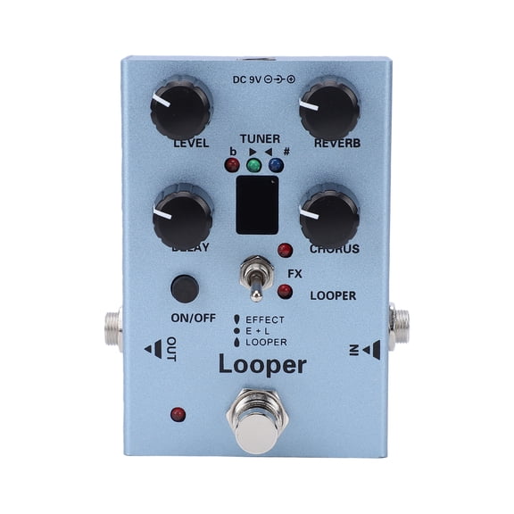 Sorven Built-in Tuner Pedal Looper Guitar Effects Pedal Multi Effects Processor with 40s Looper Reverb Chorus Delay Metal Built-in Tuner for Electric Guitar