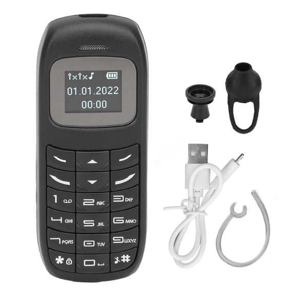 Sorven Button Phone Mini Cell Phone, Unlocked Cell Phone Dual SIM Card Dual Standby Low Radiation Music Player for Music Black