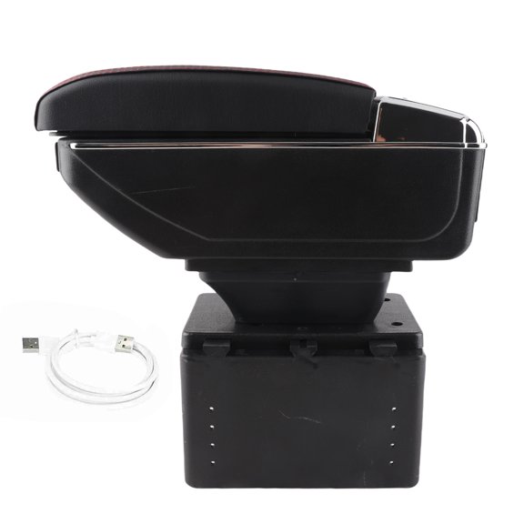 Sorven Car Interior Armrest Box, Center Storage Case Black for Vehicle