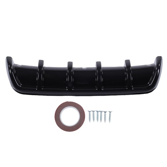 Sorven Car Rear Bumper Spoiler Lip Diffuser Cover Rear Rear Bumper Diffuser Lip Fin Style Glossy Black Universal Rear Diffuser Bumper Lip Body Kit 26.38x2.36in
