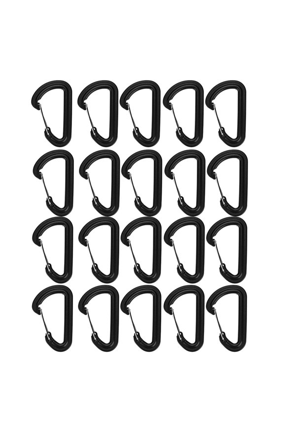 CarabinerPlastic 20Pcs Plastic Carabiner Climbing Hiking Locking Buckle Key Ring Outdoor Sports Accessory