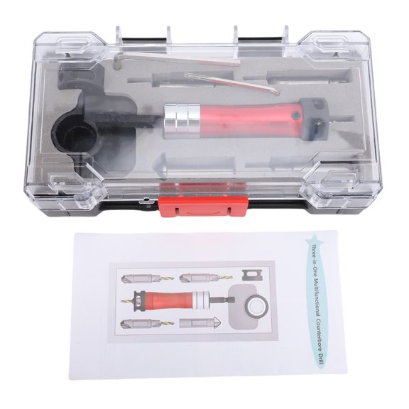Sorven Chamfer Bit Bit Countersink Drill Bit Set with Adjustable Depth Stop 1/4 Inch Hex Shank Counter Sink Drill Bits with Chamfer Bit for Woodworking