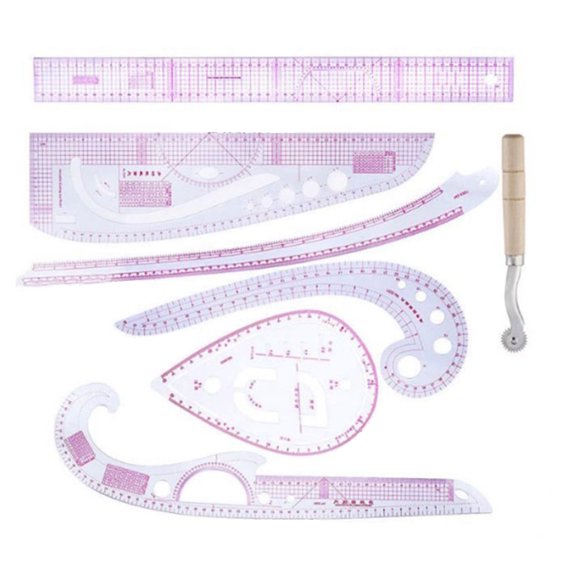 Sorven Clothing Ruler Set Curve Ruler, Clothing Measuring Ruler Set 7pcs for DIY Designer