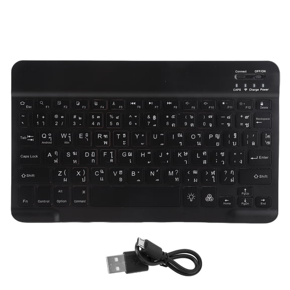 Sorven Computer Items Computer Keyboard, Bluetooth Keyboard RGB Backlight for Laptops for Smartphones for Tablets Black Thai