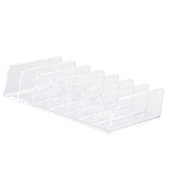 Sorven Cosmetic Eye Shadow Display Stand 7 Section Makeup Palette Organizer, Plastic Eyeshadow Palette Makeup Organizer for Home L