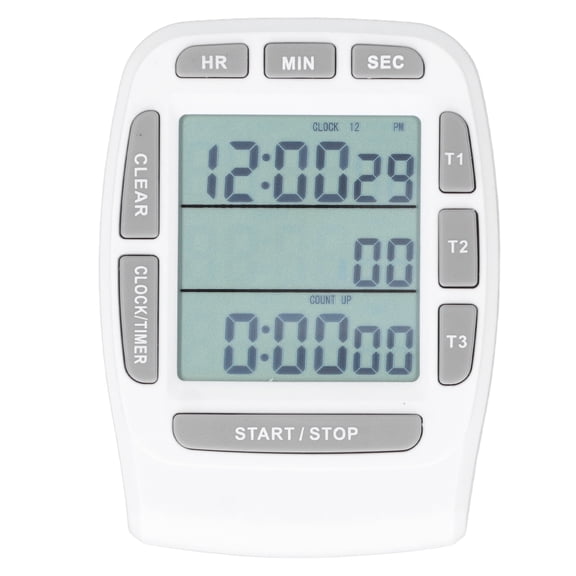 Sorven Countdown Clock Count Up Clock, Multi Function 4.0x4.4cm Screen Sound Reminding Universal Square 3 Line Timer for Fridge for Kitchen