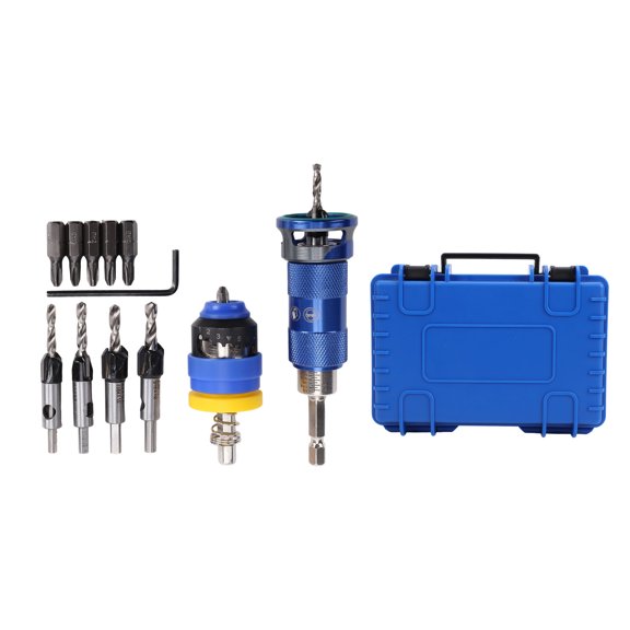 Sorven Countersink Bit Counter Countersink Drill Bit Set 3.2-4.8mm Counterbore Drill Bits with Adjustable Depth Stop for Woodworking