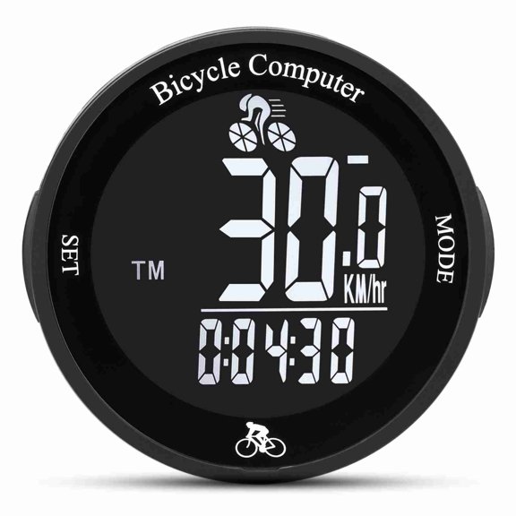 Sorven Cycle Computer Bike Computer, LED Backlight, Cycle Odometer with Black Background and White Digital, Speed, Trip Time, Temperature, for Cycling Enthusiasts