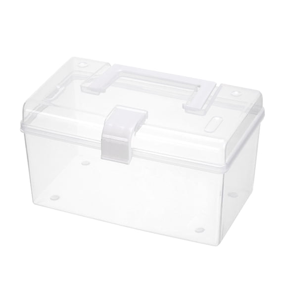 Sorven Desktop Storage Container Bin Transparent Storage Box, Sturdy Desktop Storage Container Bin for Office