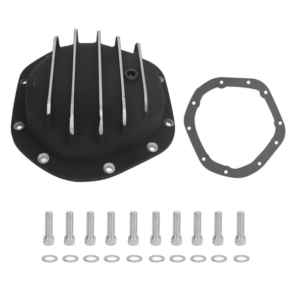Sorven Differential Cover with Gaskets Differential Cover Kit, Front Rear Aluminum Differential Cover H50720016 for F-100 Dana 44 Black