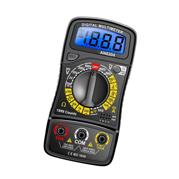Sorven Digita Multimeter Resistance Multifunctional Multimeter 1999 Counts High- AC/DC Voltage DC Current Tester Diode Triode Resistance Measurement On/off Buzzer Detection with LCD Display Blue