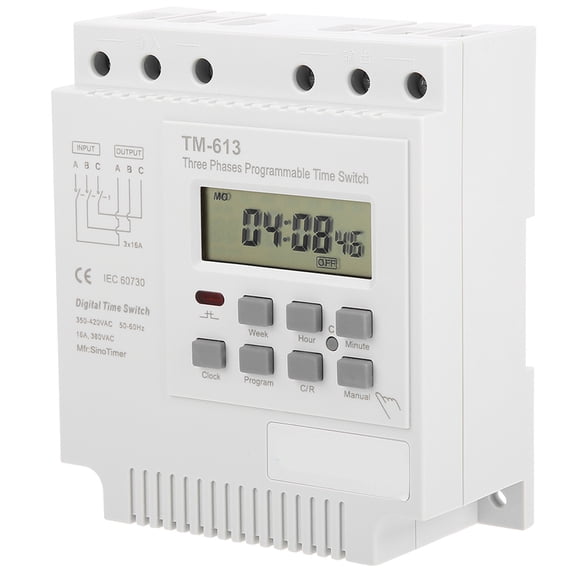 Sorven Digital Time Relay High performance Timer Switch, 380V Three Phases Programmable Control Power Timer Switch with Time Relay, for , Neon Lamp