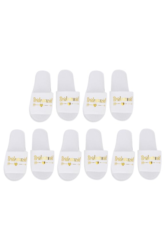 Disposable Slippers 5 Pair Letters Print Disposable Slippers for Hotel Wedding Party Shooting Props