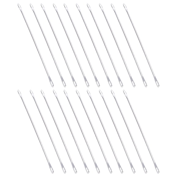 Sorven Double Eye Needle Double Eyed Transfer Needle, Double Eye Needle 20 Pcs Double Eye Metal Needle Double-Eyed Transfer Needle for Knitting Machine