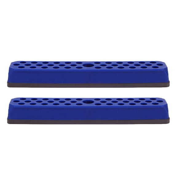 Sorven Drill Bit Holder Bit 2 Pcs Hex Bit Holder Rack 43 Hole 1/4 Inch Drill Bit Organizer with Magnetic Base for Toolbox Tool Cart Blue