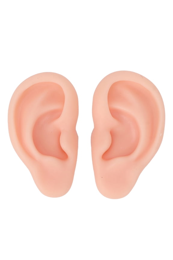 Ear Model Domary 1 Pair Silicone Ear Model Soft Flexible Simulation Ear Model for Earrings Display Ear Piercing Exercise