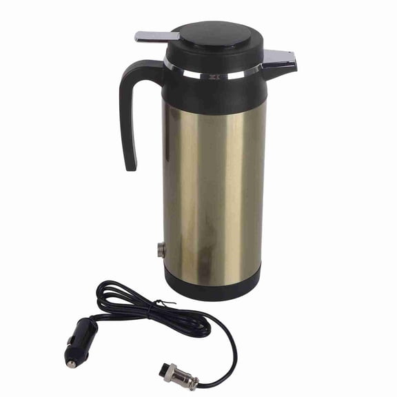 Sorven Electric Heating Kettle 1000ML 12V/24V Stainless Steel Electric Kettle, on Road Heating Travel Water Bottle, In Car Thermoses, with Vacuum Insulation Technology for Universal Cars