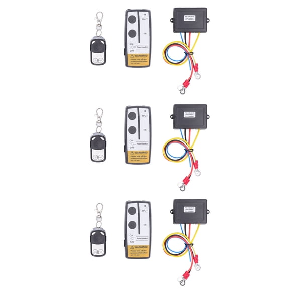 Sorven Electric Winch Controller Winch Remote Control Kit, Winch Remote Control Switch 3 Pcs with 3 Receiver for SUV
