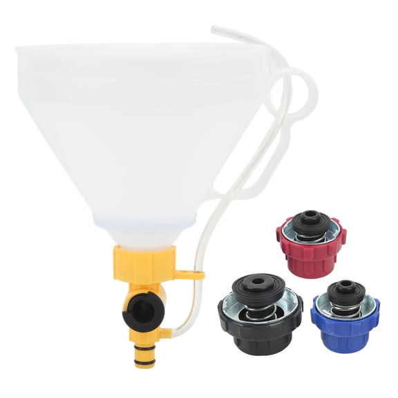 Sorven Engine Cooling System Tool Engine Coolant Filling Kit, Coolant Refilling Funnel ABS with 3 Adapters for Car