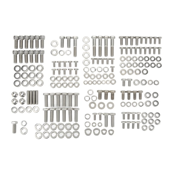 Sorven Engine Kit Engine Bolts Nut Kit, Engine Hex Bolt Kit 211pcs for SBC 265 283 305 327 350 400