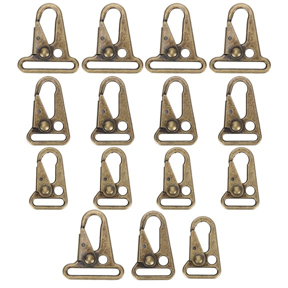 Sorven Enlarged Mouth Clips Hooks Snap 15Pcs Sling Clips Hooks Enlarged Mouth Clip Outdoor Carabiner Hanging Buckle Bronze Color