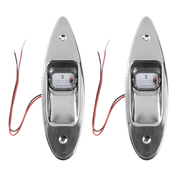 Sorven Flush Mount Navigation Light Led 2Pcs 12V LED Flush Mount Side Bow Navigation Signal Light Lamp for Marine Boat Yacht Green/Red