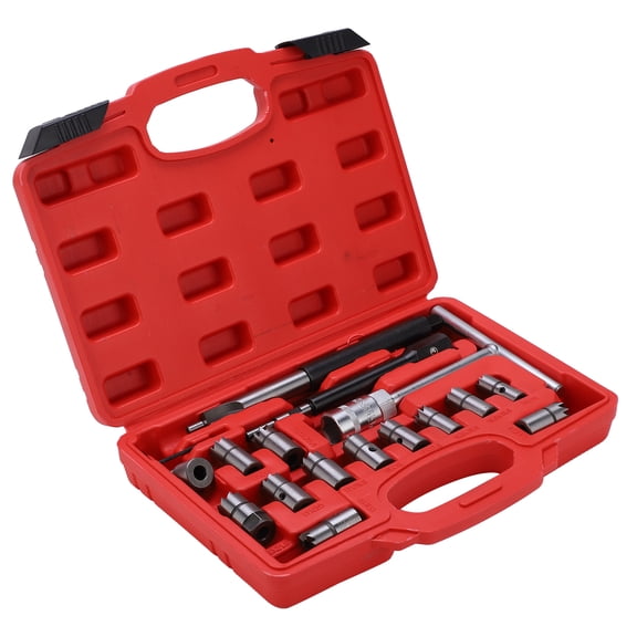 Sorven Garage Tool Kit 17pcs Injector Cutter Seat Cleaner Carbon Remover Universal Car Garage Tool Kit, Comes with 17mm flat cutter with 19mm external diameter for , Includes blow molded storage case