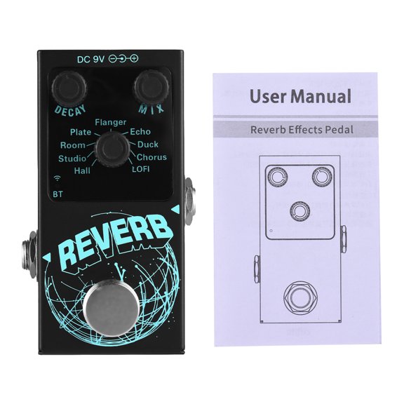 Sorven Guitar Digital Reverb Simulation Pedal Reverb Guitar Effects Pedal Digital Reverb Guitar 9 Different Reverb Guitar Effect Pedal Wireless Accompaniment DECAY/MIX Luminous Control Knobs with