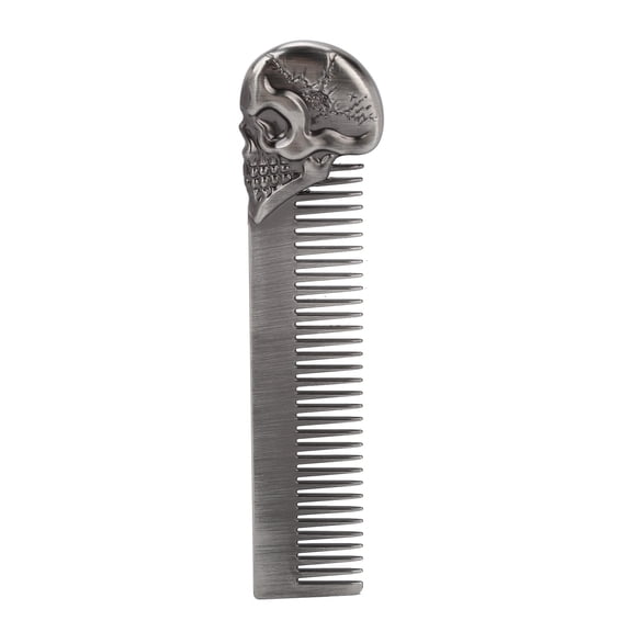 Sorven Hair Combs Domary Pocket Beard Comb Zinc Alloy Skull Pattern Hair Styling Mustache Shaping Oil Hair Comb
