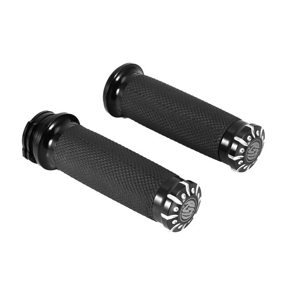 Sorven Hand Grips for Motorcycle 1in Motorcycle Handle Bar Hand Grips Cruiser Chopper Black US