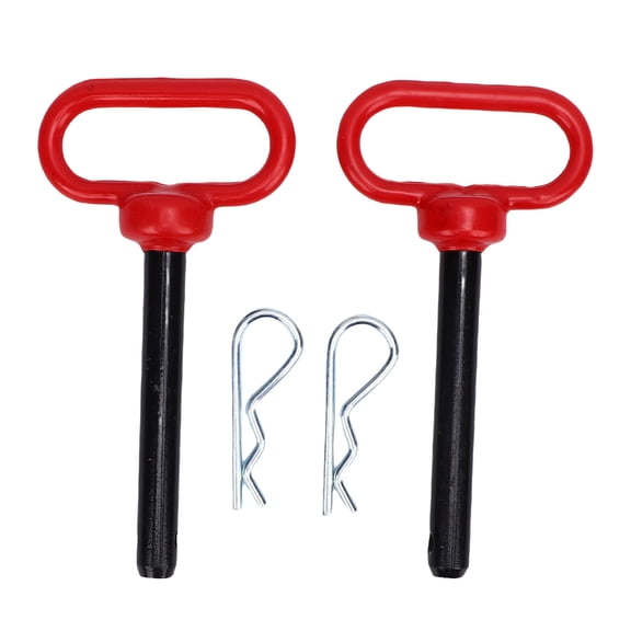 Sorven Heavy Duty Mower Hitch Pin Trailer Trailer Hitch Pin and Clip 0.61x4.72in Rubber Coated Red Handle Pin Heavy Duty Trailer Gate Pin for Tractors Towing Mower Cart ATV