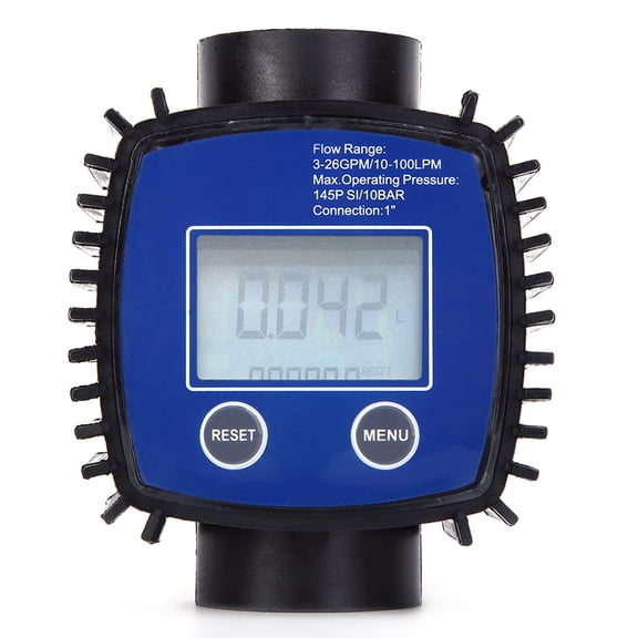 Sorven High Accuracy Meter Meter, Digital Display Water Flowmeter 1in Internal Thread, for Gasoline, , Chemical Liquid, with Clear Reading Screen,10-100 liters / minute