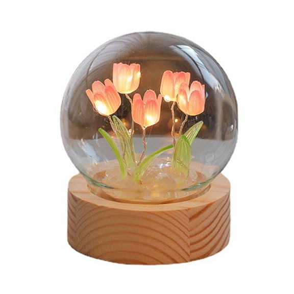 Sorven Home Decoration Bedroom Night Light, Pretty Design Flower Night Light Ideal Present Gentle Lighting for Room Pink