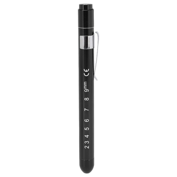 Sorven Inspection Pen Light LED Pen Light, 50mm Scale Aluminium Alloy Inspection Pen Light Acrylic Ball Bubble Portable for Pockets Black