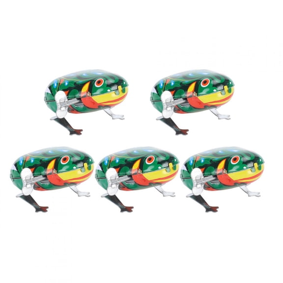 Sorven Iron Sheet Clockwork Frogs Clockwork Pet Toy Iron Sheet Frogs Cat Dog Playing Accessories 5 PCS