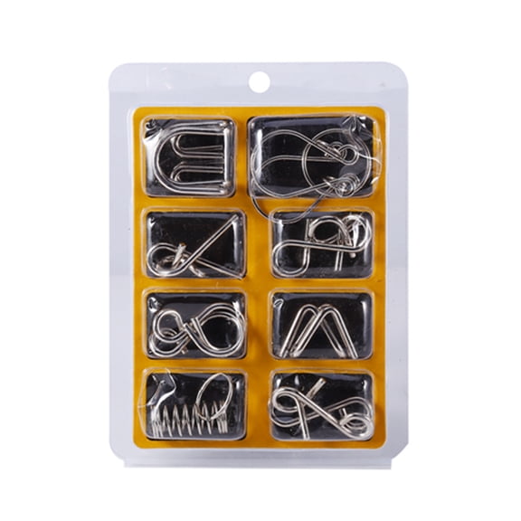 Sorven Kids Gift Domary 8PCS Set Metal Wire IQ Test Brain Teaser Mind Puzzles Game For Adult Children Toys