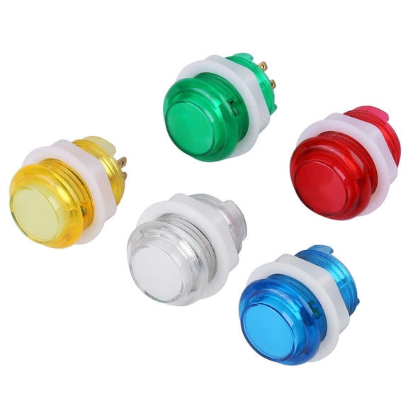 Sorven LED Buttonn LED Illuminated Push Button Set High definition transparent body top cover, for Game