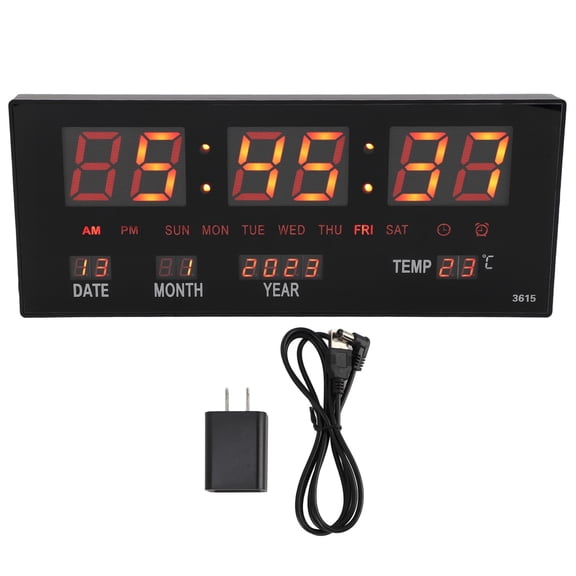Sorven LED Digital Wall Clock Large Digital Wall Clock, Electric Clock US Plug 100-240V for Living Room