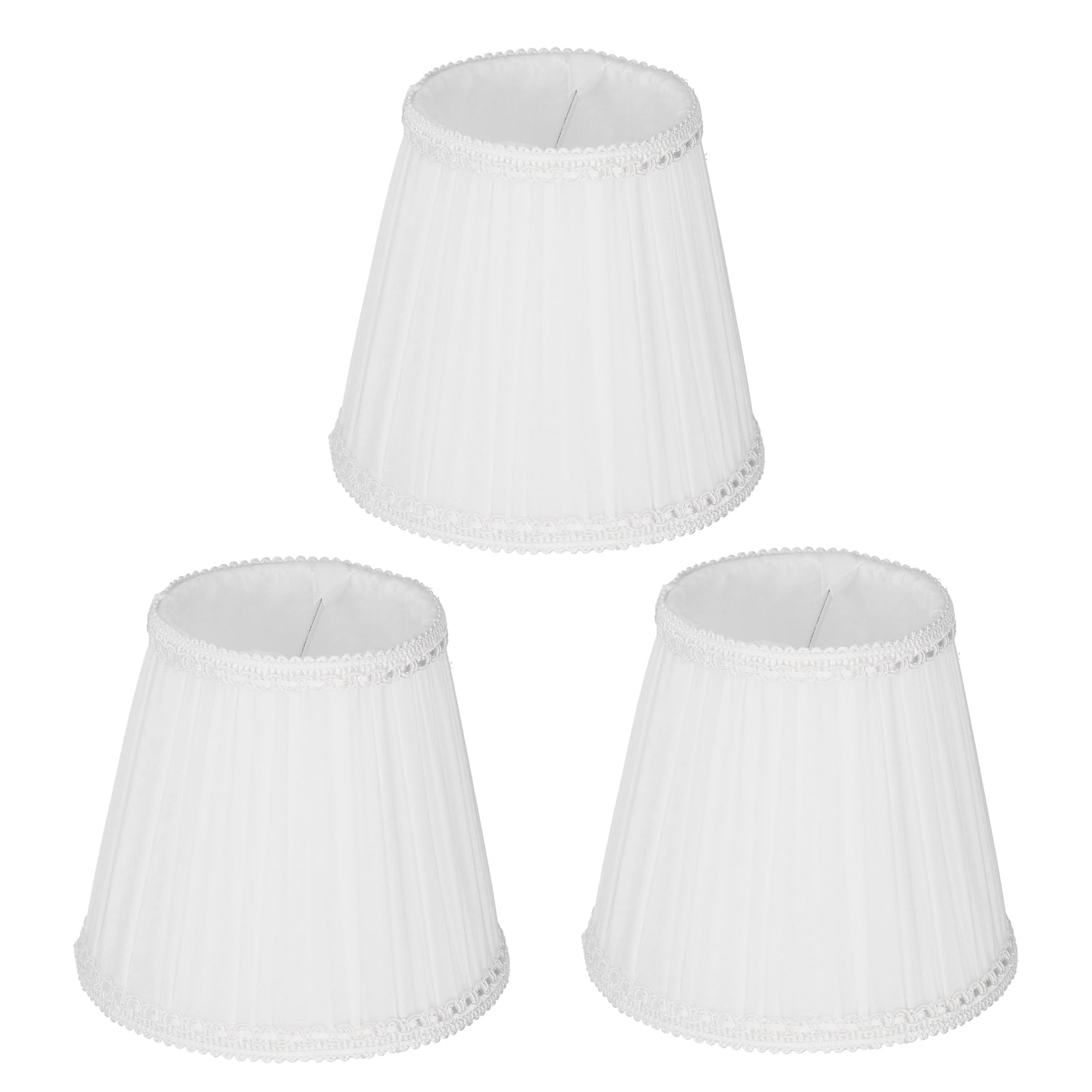 Sorven Lamp Accessory Fabric Lamp Cover, 3PCS Lampshade for Candle Chandelier for Hotel for Hall for Table Light for Bedroom for Study Room for Wall Lamp White
