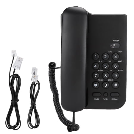 Sorven Landline PhoneEnglish Telephone Easy Use Long Service Life ABS Material Black White Hotel Home Office UK Telephone Line Random Color