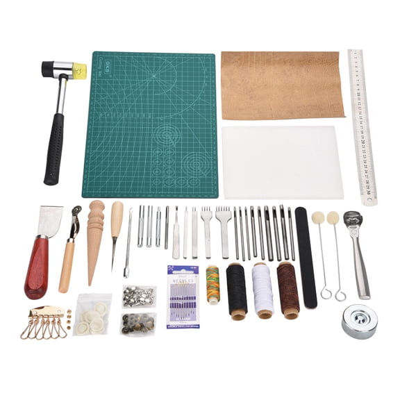 Sorven Leather Craft Kits 42pcs Leather Craft Tools Kit, Sewing Set Punch Stitching Working Groover for DIY Projects, Novice and Proficient