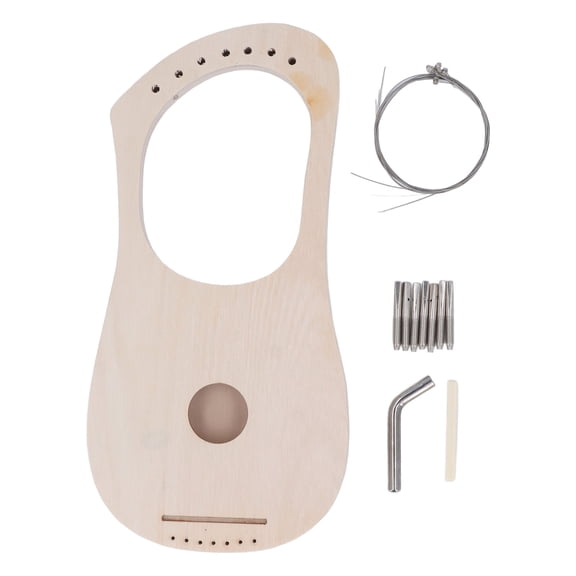 Sorven Lyre Harp 7 Strings Lyre Instrument, Lyre Harp 7 Strings Pre Sanded Adjustable Tune for Kids for DIY