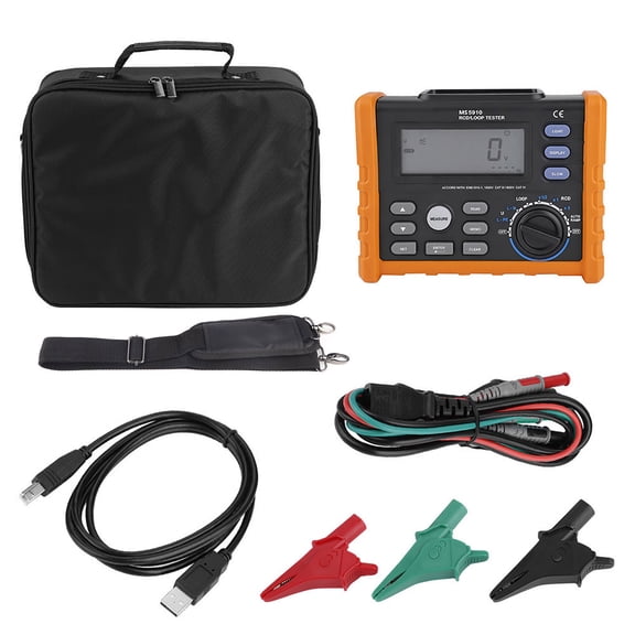 Sorven MS5910 Tester PEAKMETER Digital Resistance Tester RCD Loop Multimeter for Electrical Inspection