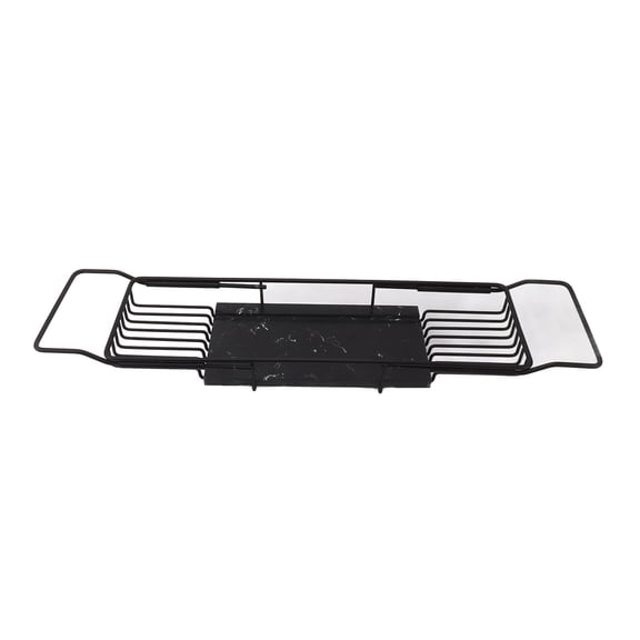 Sorven Metal Marble Bathtub Tray Metal Marble Bathtub Rack Anti Slip Space Saving Multi Functional Expandable Bathtub Tray House Warming Gift