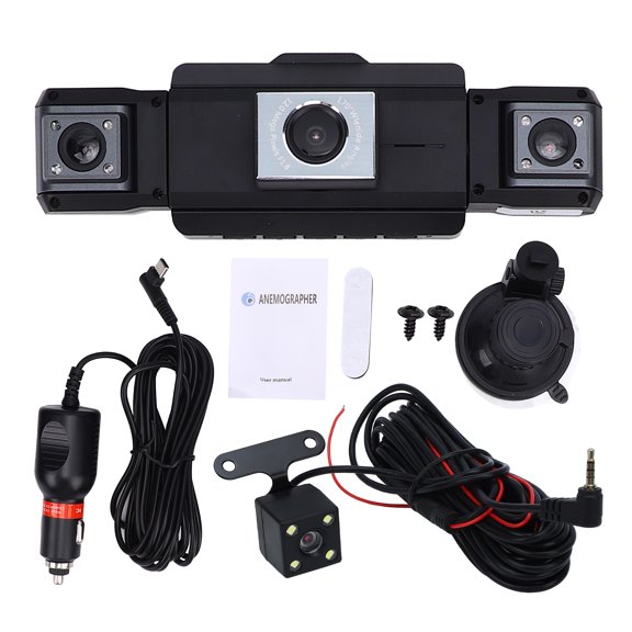 Sorven Motion Detection Cam Wifi 360 Dash Cam 4 Channel, Front Rear Left Right Dash Camera for Cars, 4 IR Lights Night Vision, WiFi and APP Control, WDR, 24H Parking Mode, Loop Recording