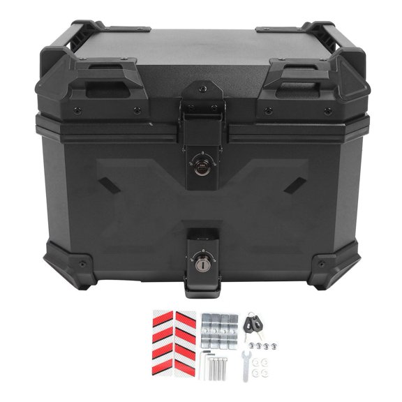 Sorven Motorcycle Rear Storage Box Motorcycle Rear Luggage Box, Heavy Duty 45L Trunk Tour Tail Box for Store Helmet Gloves Tools